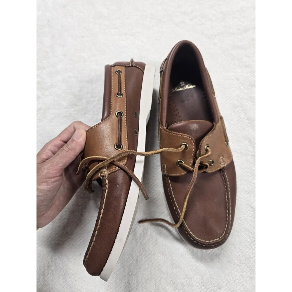 Brooks Brothers Men's Leather Boat Shoes Size 9 D Brown Deck‎ Shoes
